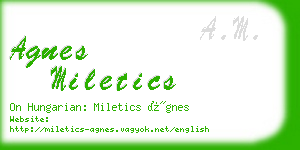 agnes miletics business card
